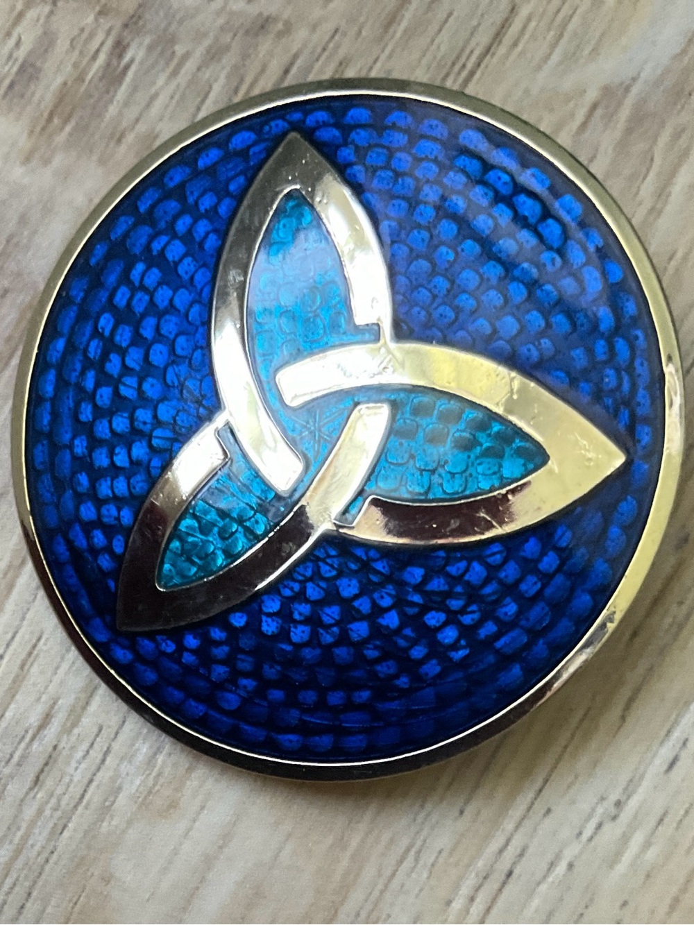 Celtic Lands by Sea Gems Antique Gold Tone Trinity Knot Brooch Celtic Heritage